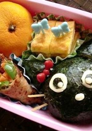 簡単★パッチリおめめの黒猫デコおにぎり-レシピのメイン写真