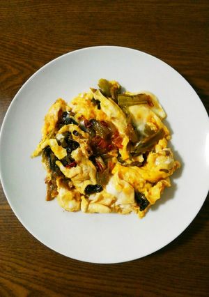 おかわりが止まらない♪漬け物の卵とじ-レシピのメイン写真