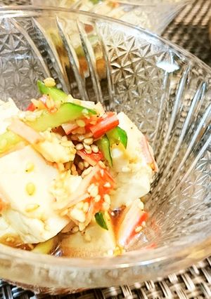 ３分★簡単【豆腐とカニカマの中華サラダ】-レシピのメイン写真