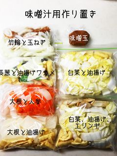 時短、冷凍、簡単、味噌汁用具材作り置き-レシピのメイン写真