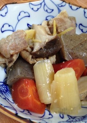 こんにゃくと豚肉と野菜のみそ煮-レシピのメイン写真