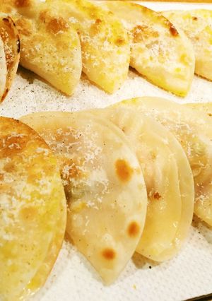 かぼちゃの焼き餃子風カナッペ-レシピのメイン写真