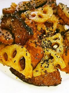かぼちゃとれんこんの甘酢炒め-レシピのメイン写真