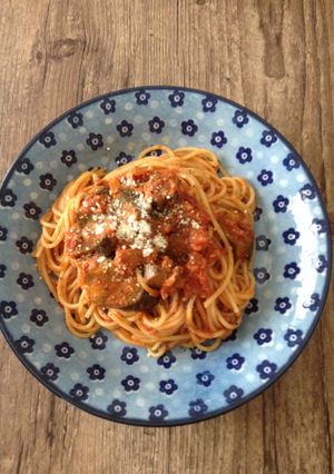 ナスとツナのトマトソースパスタ-レシピのメイン写真