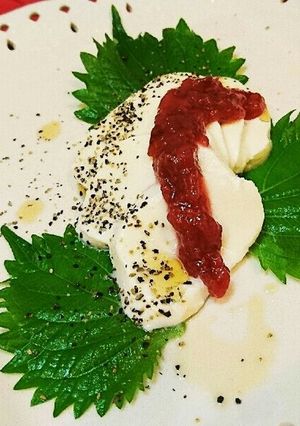 モッツァレラチーズの梅肉だしソースかけ♪-レシピのメイン写真