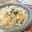豚肉と小松菜の柚子胡椒スパゲッティ