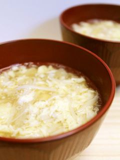 昼夕おもてなし♪エノキタケ入りかきたま汁-レシピのメイン写真