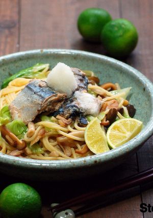 すだち香る和風サバパスタ！-レシピのメイン写真