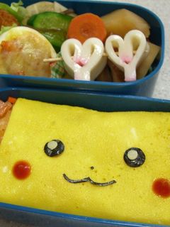 簡単キャラ弁☆どあっぷピカチュウ弁当♪-レシピのメイン写真