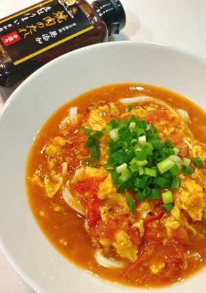 味研焼肉の生だれでトマタマカレーうどん-レシピのメイン写真