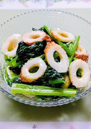 節約簡単夕飯竹輪小松菜顆粒ポン酢マヨ副菜作り置き-レシピのメイン写真
