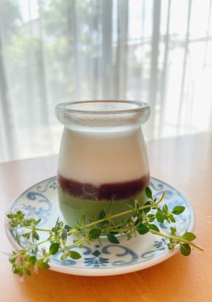 抹茶とミルクあんこ３層ゼリー-レシピのメイン写真