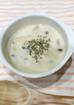 超簡単☆節約！ヘルシー！きのこ豆乳スープ-レシピのメイン写真