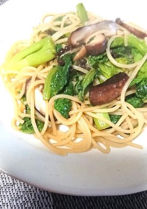 菜の花と生椎茸の山椒醤油パスタ-レシピのメイン写真