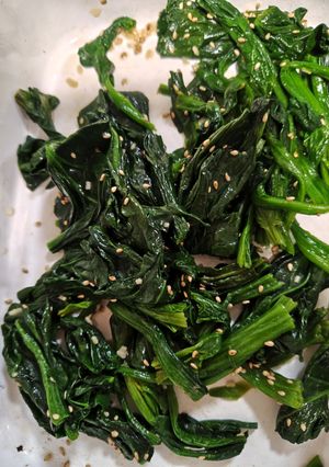 韓国風恵方巻きのためのほうれん草のナムル-レシピのメイン写真