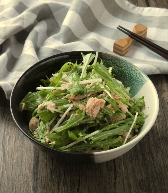 ツナと水菜のにんにく味噌和え-レシピのメイン写真