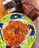 味付オリーブオイル漬と辛トマソースパスタ