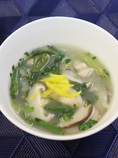 春菊と鶏肉のゆず塩スープ-レシピのメイン写真