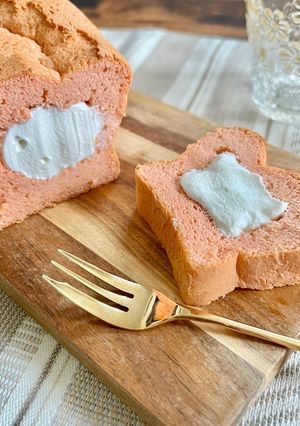 パウンド型でつくる桜の生クリームシフォン-レシピのメイン写真