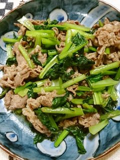 小松菜と豚肉のオイスターソース炒め-レシピのメイン写真