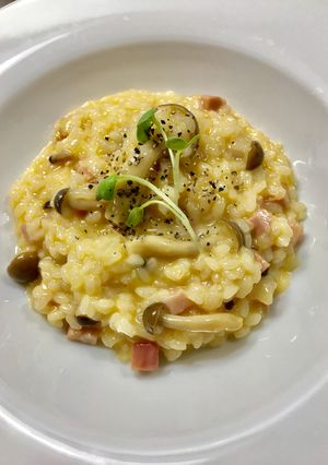 牛乳を使わないカルボナーラ リゾット-レシピのメイン写真