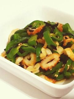 ピーマンとちくわの塩昆布和え-レシピのメイン写真