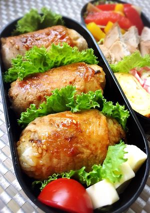 肉巻きおにぎりでお弁当&パーティー-レシピのメイン写真