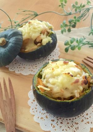 電子レンジだけ！丸ごとかぼちゃのグラタン-レシピのメイン写真