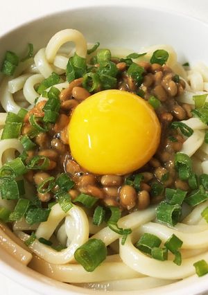 簡単激ウマ 釜玉納豆うどん-レシピのメイン写真