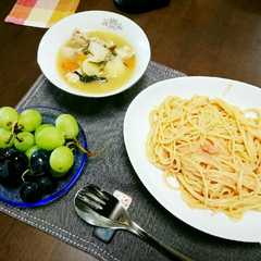 A picture of 簡単！まな板いらずの明太子パスタ❤.