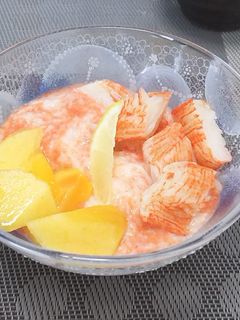 柿と山海紅白和え物-レシピのメイン写真