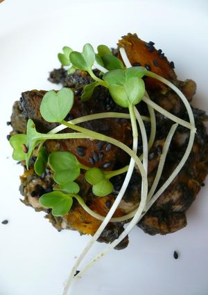 かぼちゃと鶏むね肉のごま味噌煮。-レシピのメイン写真