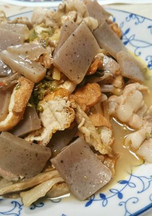 こんにゃくと豚肉の辛味炒め-レシピのメイン写真