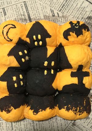 ハロウィンスクエア型ちぎりパン-レシピのメイン写真