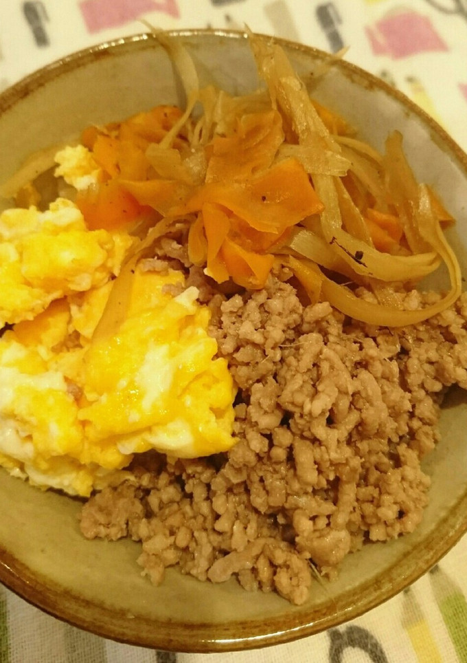 簡単・おいしい！きんぴらごぼうの三色丼-レシピのメイン写真
