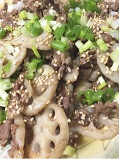 れんこんと牛肉の炒め煮-レシピのメイン写真