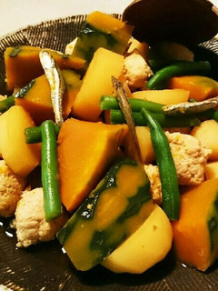 鶏だんご.かぼちゃ.じゃがのほっくり煮-レシピのメイン写真