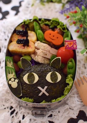 【キャラ弁】ピックとお揃い黒ネコ弁当-レシピのメイン写真