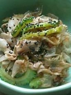 ゴーヤと豚肉の梅肉炒め-レシピのメイン写真