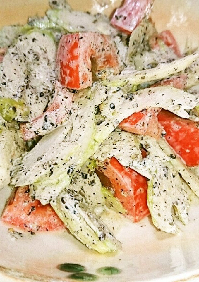 セロリとトマトのごまマヨサラダ-レシピのメイン写真