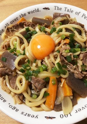 1人前〜OK！簡単時短すき焼きうどん♪-レシピのメイン写真