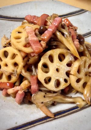 ベーコンとレンコンの炒め物-レシピのメイン写真
