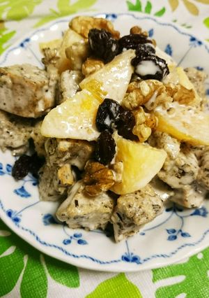 バナナケーキと柿のクリームスイーツ-レシピのメイン写真