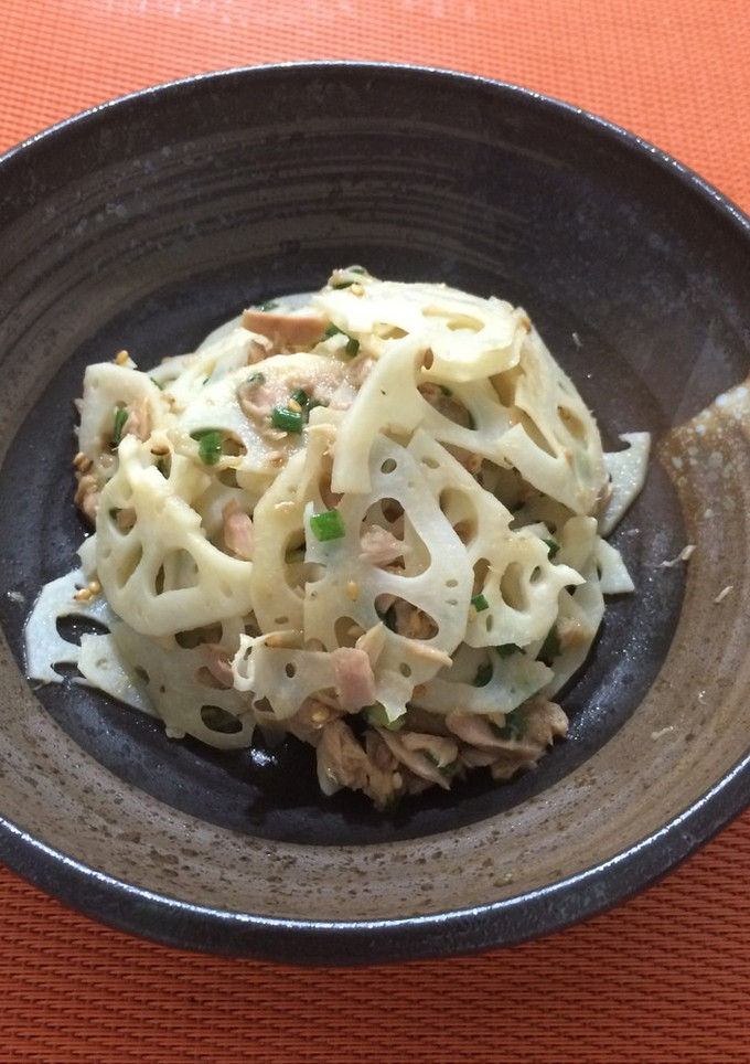 簡単副菜！蓮根とツナの和風炒め-レシピのメイン写真