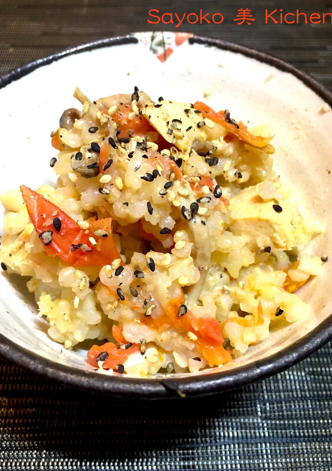 鶏肉とトマトの玄米炊き込み御飯-レシピのメイン写真
