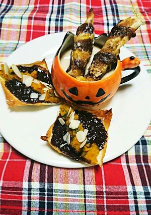 生ﾁｮｺと南瓜のﾊﾟﾘﾊﾟﾘ巻き乗せ-レシピのメイン写真