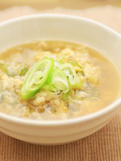 蒸しもち麦のたまごスープ-レシピのメイン写真