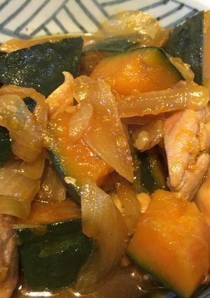 ハロウィンなので？鶏肉とかぼちゃの煮物-レシピのメイン写真