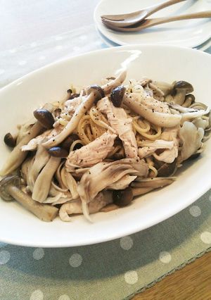 たっぷりきのことささみのワンポットパスタ-レシピのメイン写真