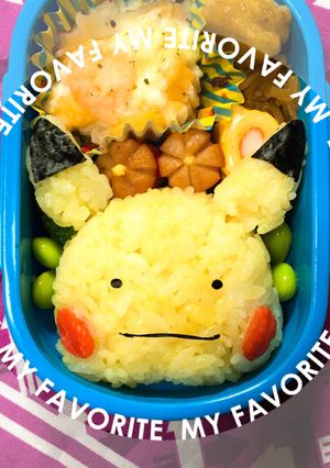 簡単ポケモンキャラ弁♡メタモンピカチュウ-レシピのメイン写真